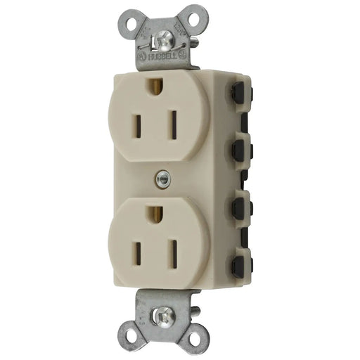Bryant Hubbell Wiring Device-Kellems SNAPConnect Duplex Receptacle 15A/125V USA Ivory (SNAP5262INA)