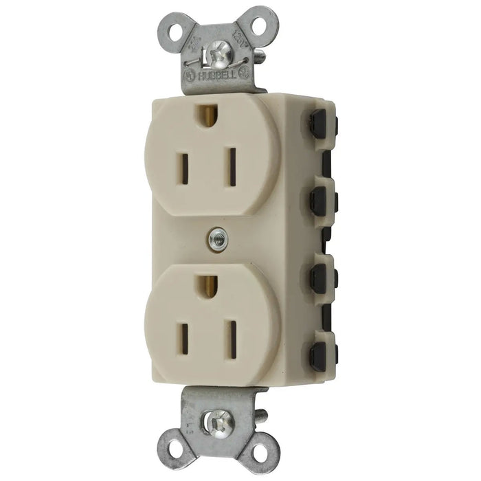 Bryant Hubbell Wiring Device-Kellems SNAPConnect Duplex Receptacle 15A/125V USA Ivory (SNAP5262INA)