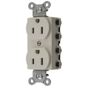 Bryant Hubbell Wiring Device-Kellems SNAPConnect Duplex Receptacle 15A/125V USA Light Almond (SNAP5262LANA)