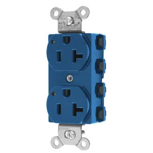 Bryant Hubbell Wiring Device-Kellems SNAPConnect Duplex Receptacle 20A/125V LED Blue (SNAP5362BLL)