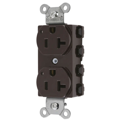 Bryant Hubbell Wiring Device-Kellems SNAPConnect Duplex Receptacle 20A/125V LED Brown (SNAP5362L)