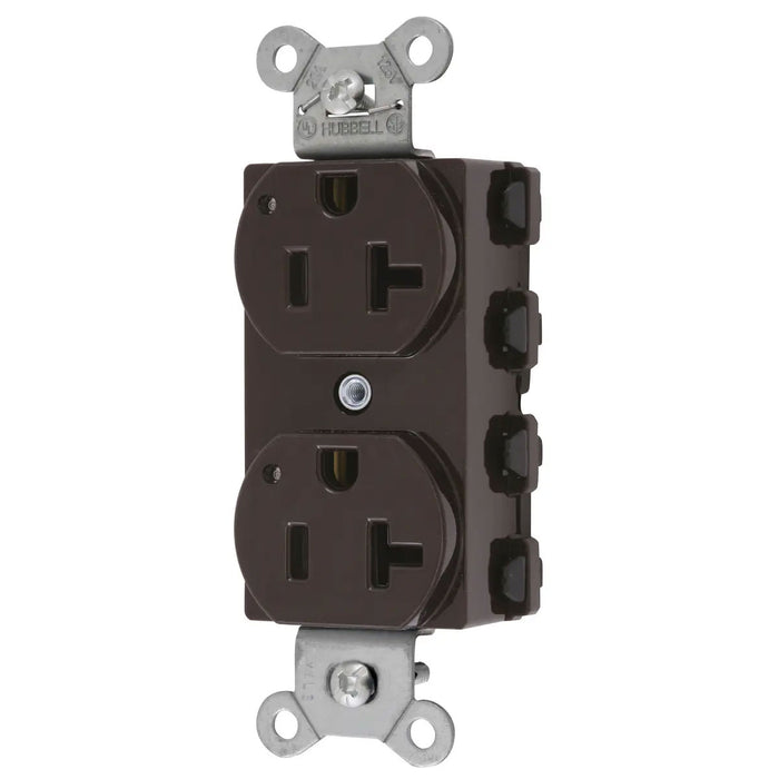 Bryant Hubbell Wiring Device-Kellems SNAPConnect Duplex Receptacle 20A/125V LED Brown (SNAP5362L)