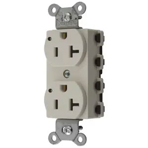 Bryant Hubbell Wiring Device-Kellems SNAPConnect Duplex Receptacle 20A/125V LED Light Almond (SNAP5362LAL)