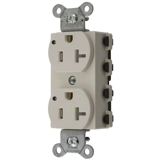Bryant Hubbell Wiring Device-Kellems SNAPConnect Duplex Receptacle 20A/125V LED Tamper-Resistant Light Almond ST2 (SNAP5362LALTRA)