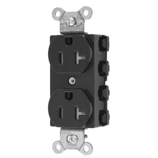 Bryant Hubbell Wiring Device-Kellems SNAPConnect Duplex Receptacle 20A/125V Tamper-Resistant Black (SNAP5362BKTRA)