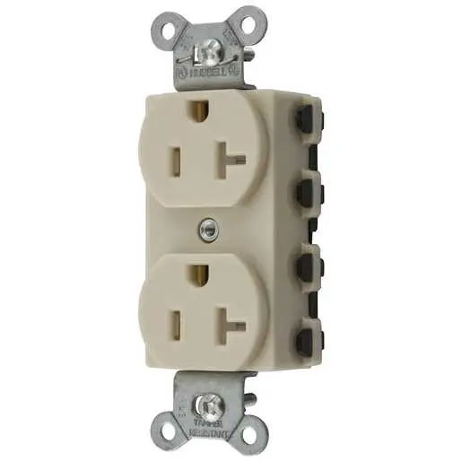 Bryant Hubbell Wiring Device-Kellems SNAPConnect Duplex Receptacle 20A/125V Tamper-Resistant Ivory (SNAP5362ITRA)