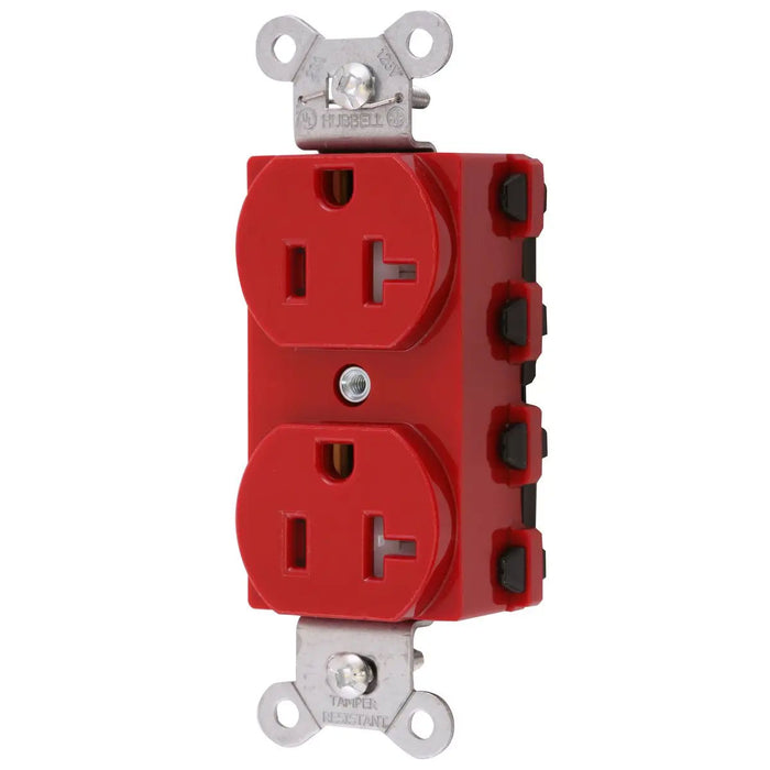 Bryant Hubbell Wiring Device-Kellems SNAPConnect Duplex Receptacle 20A/125V Tamper-Resistant Red (SNAP5362RTRA)