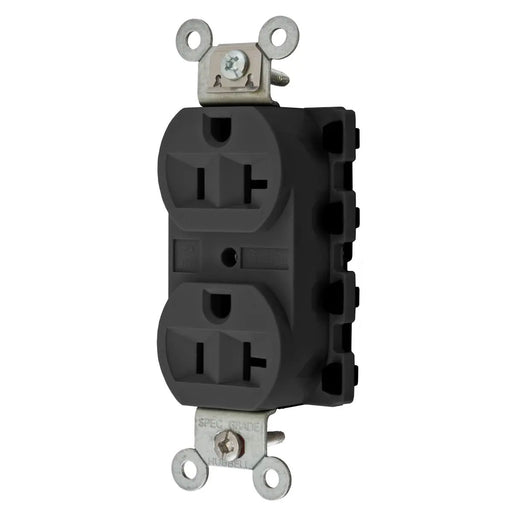 Bryant Hubbell Wiring Device-Kellems SNAPConnect Duplex Receptacle 20A/125V USA Black (SNAP5362BKNA)