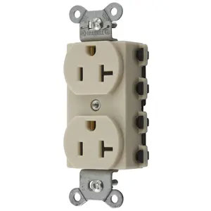 Bryant Hubbell Wiring Device-Kellems SNAPConnect Duplex Receptacle 20A/125V USA Ivory (SNAP5362INA)