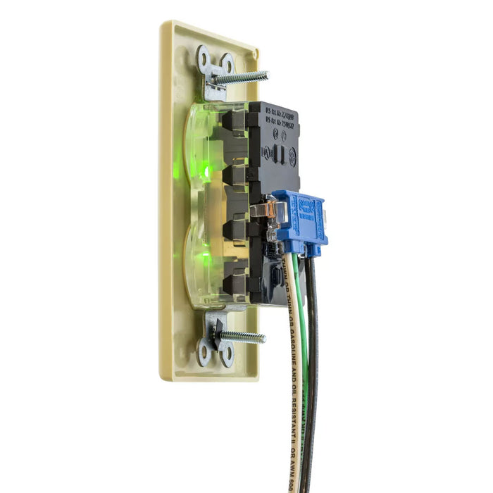 Bryant Hubbell Wiring Device-Kellems SNAPConnect Duplex Receptacle Hospital Grade 15A/125V LED Tamper-Resistant Ivory (SNAP8200ILTR)