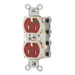 Bryant Hubbell Wiring Device-Kellems SNAPConnect Duplex Receptacle Hospital Grade 15A/125V LED Tamper-Resistant Red (SNAP8200RLTR)