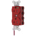 Bryant Hubbell Wiring Device-Kellems SNAPConnect Duplex Receptacle Hospital Grade 15A/125V Split Circuit Tamper-Resistant Red (SNAP8200RSCTRA)