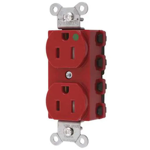 Bryant Hubbell Wiring Device-Kellems SNAPConnect Duplex Receptacle Hospital Grade 15A/125V Tamper-Resistant Red (SNAP8200RTRA)