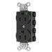 Bryant Hubbell Wiring Device-Kellems SNAPConnect Duplex Receptacle Hospital Grade 15A/125V USA Black (SNAP8200BKNA)