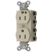 Bryant Hubbell Wiring Device-Kellems SNAPConnect Duplex Receptacle Hospital Grade 15A/125V USA Ivory (SNAP8200INA)