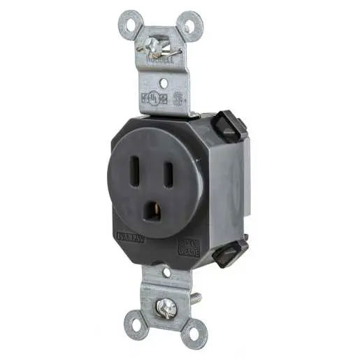 Bryant Hubbell Wiring Device-Kellems SNAPConnect Single Receptacle 5-15R 15A 125V Black (SNAP5261BK)