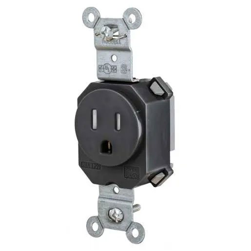 Bryant Hubbell Wiring Device-Kellems SNAPConnect Single Receptacle 5-15R 15A 125V Tamper-Resistant Black (SNAP5261BKTR)