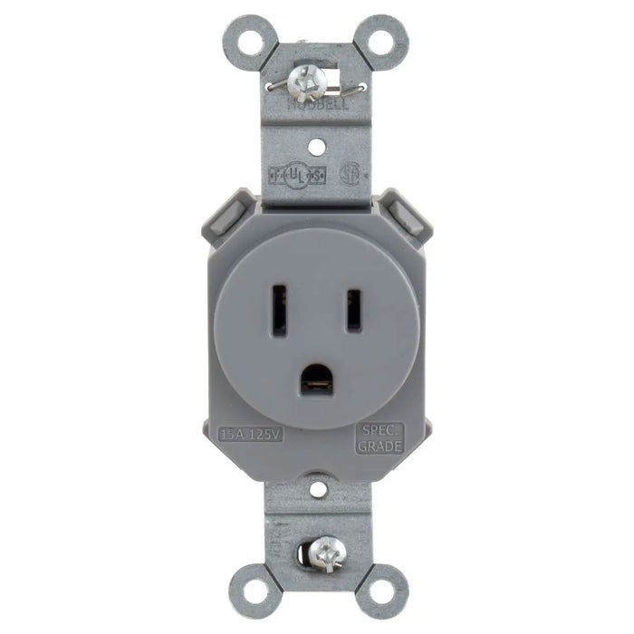 Bryant Hubbell Wiring Device-Kellems SNAPConnect Single Receptacle 5-15R 15A 125V Tamper-Resistant Gray (SNAP5261GYTR)