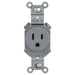 Bryant Hubbell Wiring Device-Kellems SNAPConnect Single Receptacle 5-15R 15A 125V Tamper-Resistant Gray (SNAP5261GYTR)