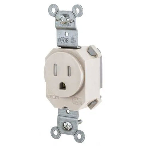 Bryant Hubbell Wiring Device-Kellems SNAPConnect Single Receptacle 5-15R 15A 125V Tamper-Resistant Light Almond (SNAP5261LATR)