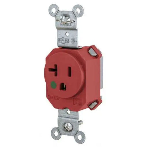 Bryant Hubbell Wiring Device-Kellems SNAPConnect Single Receptacle Hospital Grade 5-20R 20A 125V Red (SNAP8310R)