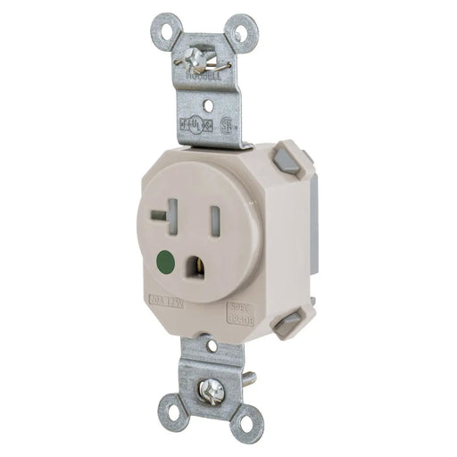 Bryant Hubbell Wiring Device-Kellems SNAPConnect Single Receptacle Hospital Grade 5-20R 20A 125V Tamper-Resistant Light Almond (SNAP8310LATR)