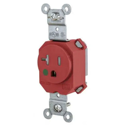 Bryant Hubbell Wiring Device-Kellems SNAPConnect Single Receptacle Hospital Grade 5-20R 20A 125V Tamper-Resistant Red (SNAP8310RTR)