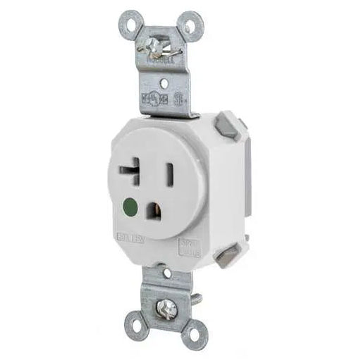 Bryant Hubbell Wiring Device-Kellems SNAPConnect Single Receptacle Hospital Grade 5-20R 20A 125V White (SNAP8310W)