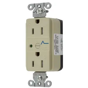 Bryant Hubbell Wiring Device-Kellems SNAPConnect SPD Receptacle 15A 125V Tamper-Resistant Ivory (SNAP5262IS)