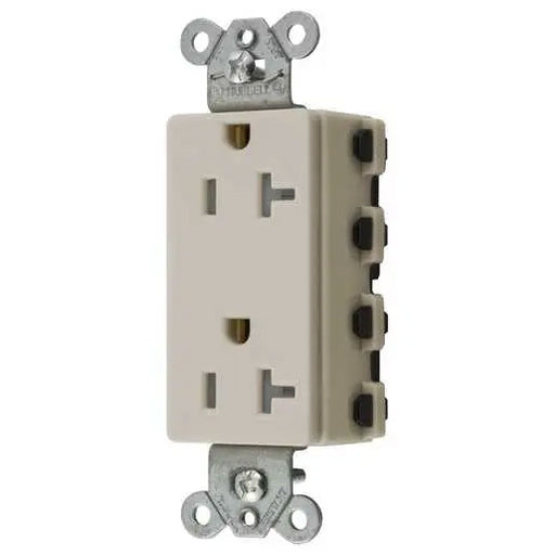 Bryant Hubbell Wiring Device-Kellems SNAPConnect Style Line Decorator Receptacle 20A/125V Tamper-Resistant Light Almond (SNAP2162LATRA)