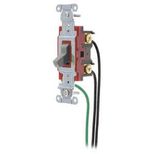 Bryant Hubbell Wiring Device-Kellems Switch Cat#1221GY With 8 Inch Leads (1221PWGY)