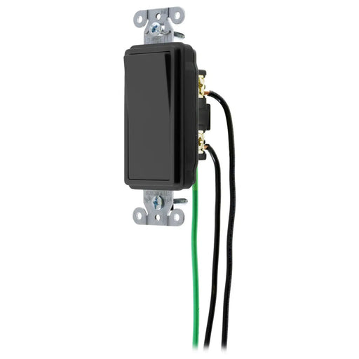 Bryant Hubbell Wiring Device-Kellems Switch Decorator Single Pole 15A 120/277V Black (DSL115BK)