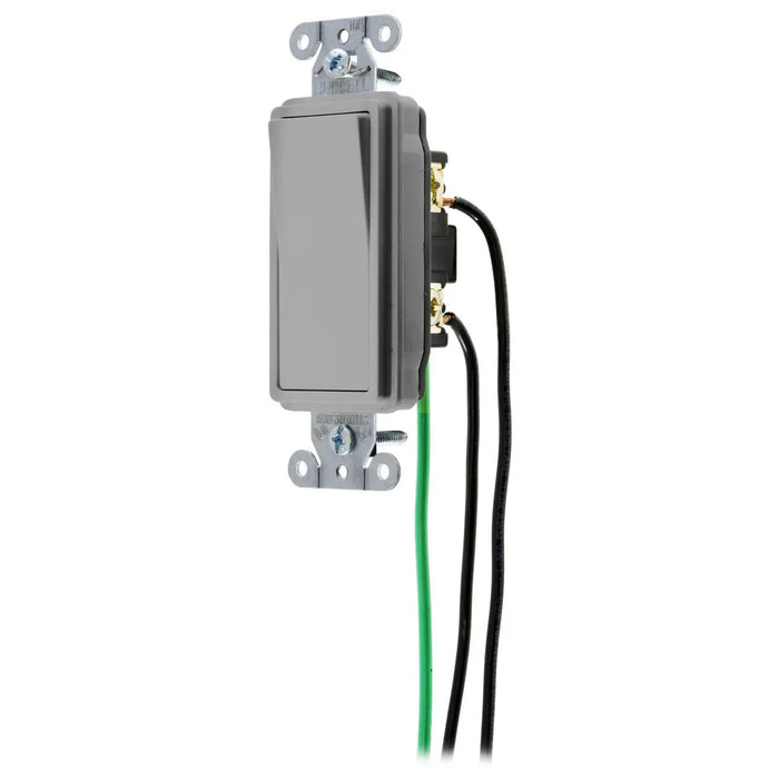 Bryant Hubbell Wiring Device-Kellems Switch Decorator Single Pole 15A 120/277V Gray (DSL115GY)