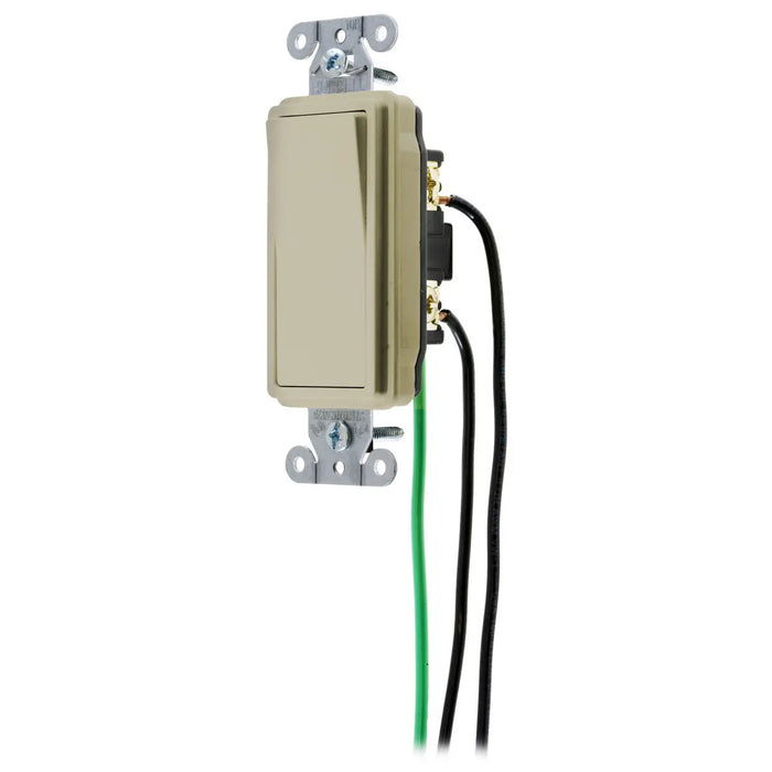 Bryant Hubbell Wiring Device-Kellems Switch Decorator Single Pole 15A 120/277V Ivory (DSL115I)