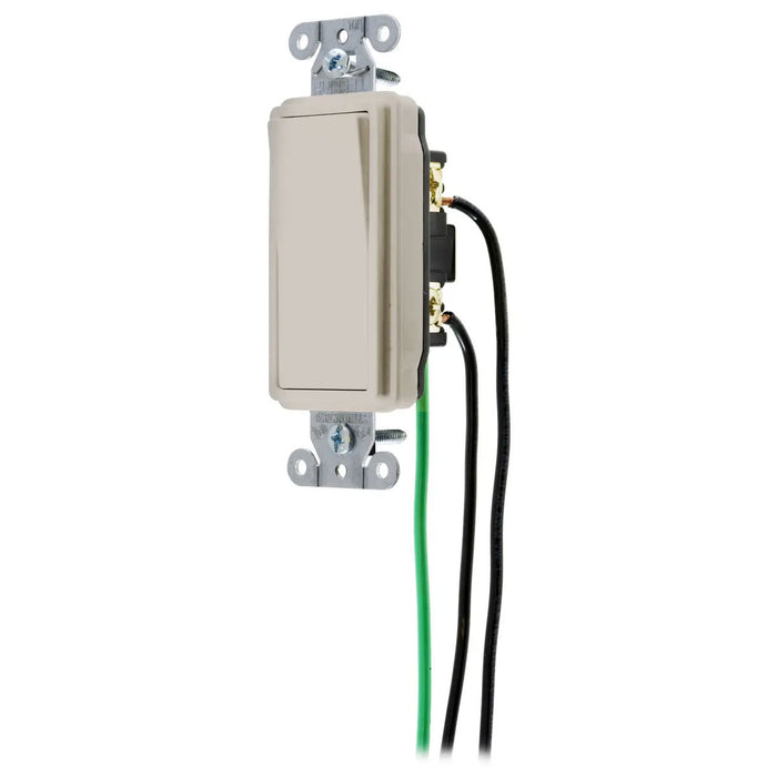 Bryant Hubbell Wiring Device-Kellems Switch Decorator Single Pole 15A 120/277V Light Almond (DSL115LA)