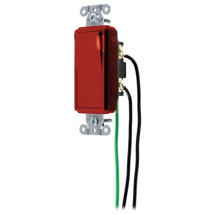Bryant Hubbell Wiring Device-Kellems Switch Decorator Single Pole 20A 120/277V Pilot Light Red (DSL120PL)