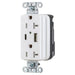 Bryant Hubbell Wiring Device-Kellems USB Charger SNAPConnect 20A 125V Duplex Receptacle 5A Port One Type A/One Type C White (SNAP20UACW)