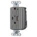 Bryant Hubbell Wiring Device-Kellems USB Charger SNAPConnect Hospital Grade 15A 125V Duplex Receptacle 5A-A And C Charger Ports Gray (SNAP8200UACGY)
