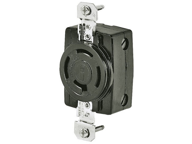 Bryant Locking Receptacle 3P4W 20A 3PH 250V Black (7410G)