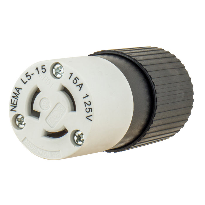 Bryant Locking Connector 15A 125V L5-15R Black And White (4732NC)