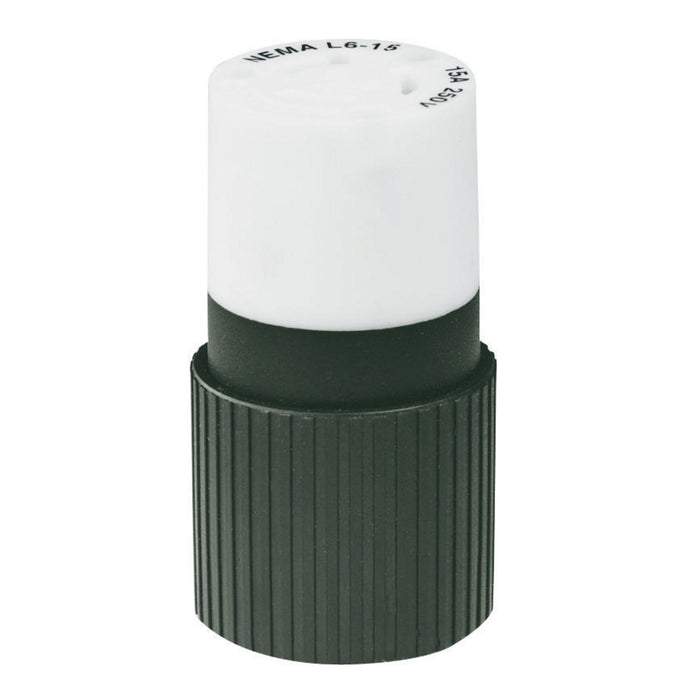 Bryant Locking Connector 15A 250V L6-15R Black And White (70615NC)