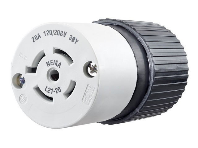 Bryant Locking Connector 20A 120/208V L21-20R Black (72120NCB)