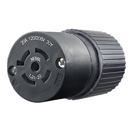 Bryant Locking Connector 20A 120/208V L21-20R Black (72120NCB)