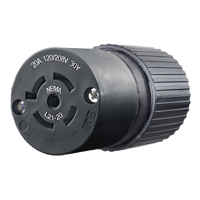 Bryant Locking Connector 20A 120/208V L21-20R Black (72120NCB)