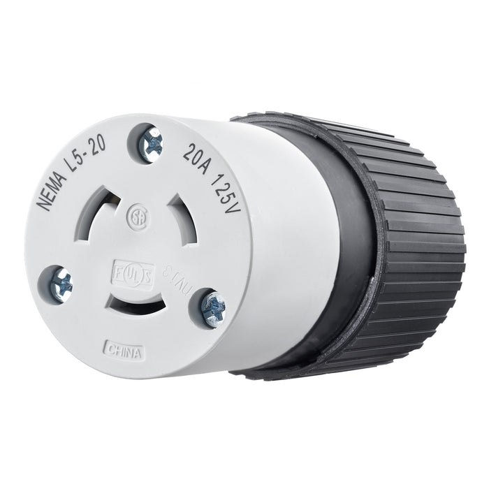 Bryant Locking Connector 20A 125V L5-20R Black And White (70520NC)