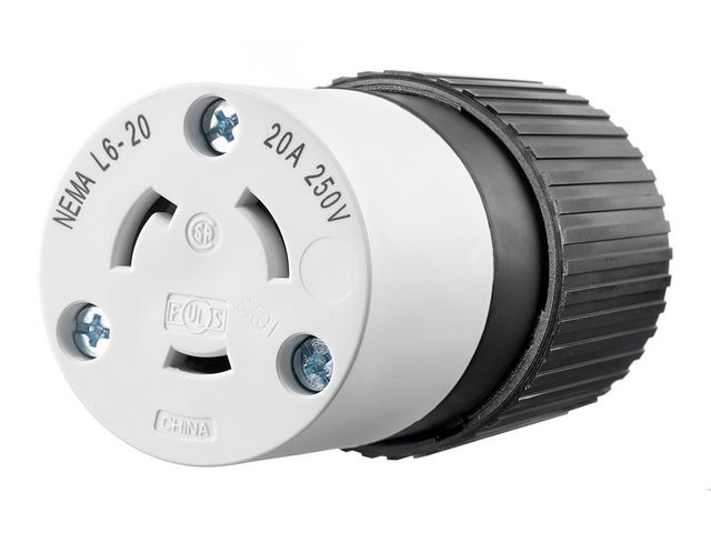 Bryant Locking Connector 20A 250V L6-20R Black And White CN (70620NCC)