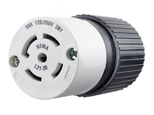 Bryant Locking Connector 30A 120/208V L21-30R Black And White (72130NC)