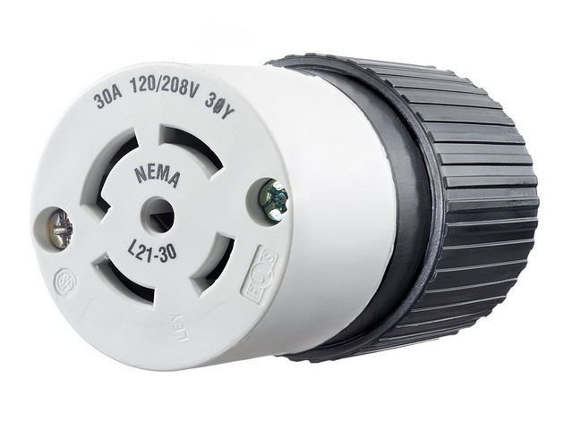 Bryant Locking Connector 30A 120/208V L21-30R Black And White (72130NC)