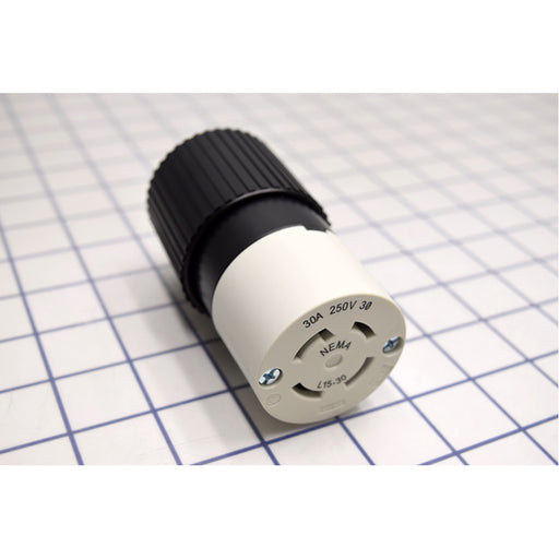 Bryant Locking Connector 30A 3PH 250V L15-30R Black And White (71530NC)