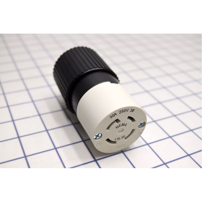 Bryant Locking Connector 30A 3PH 250V L15-30R Black And White (71530NC)